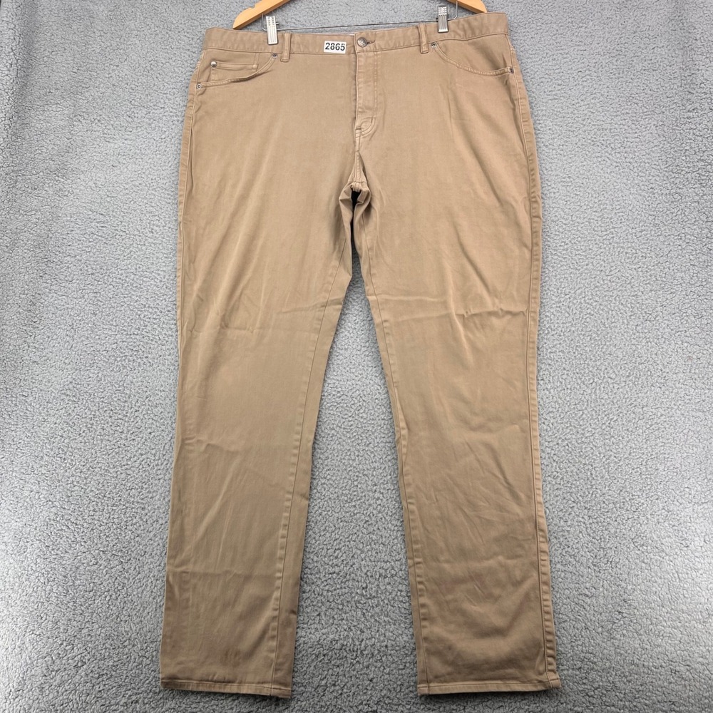 Peter Millar Mens 42 Khaki Tan Cotton Modal Stretch 5 Pocket Pants Trousers